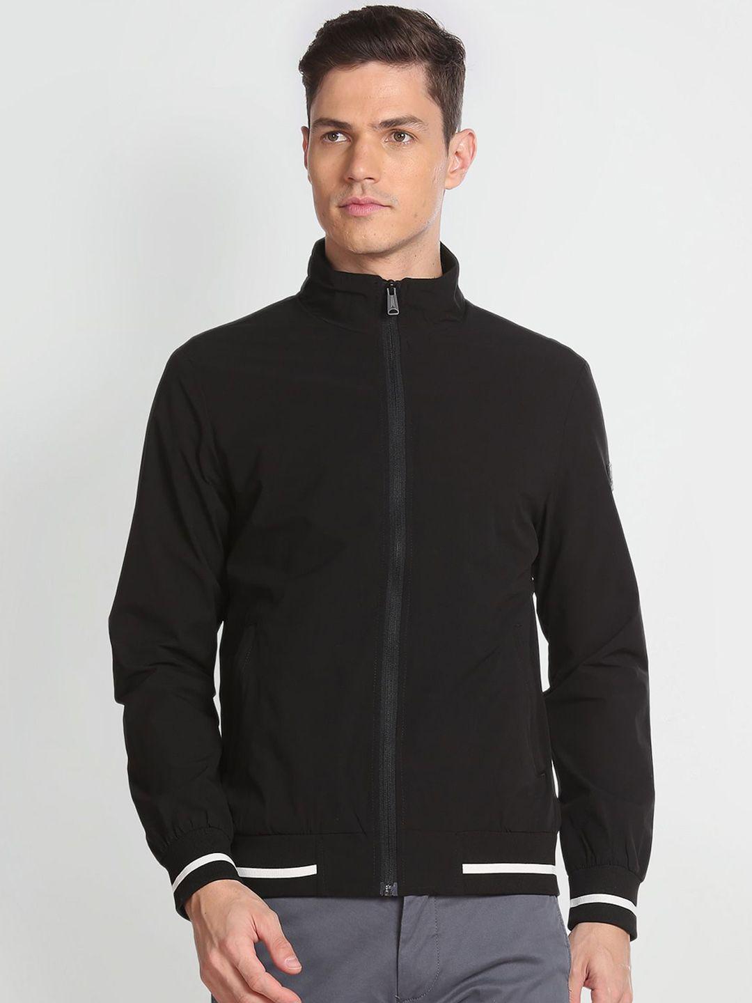 arrow sport stand collar ribbed hem bomber jacket