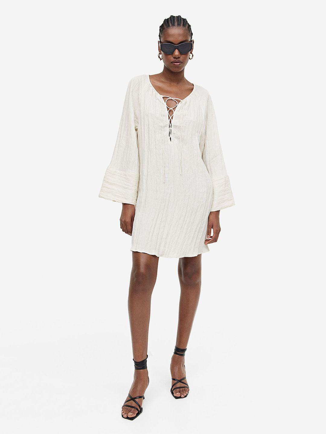 h&m crinkled tunic dress