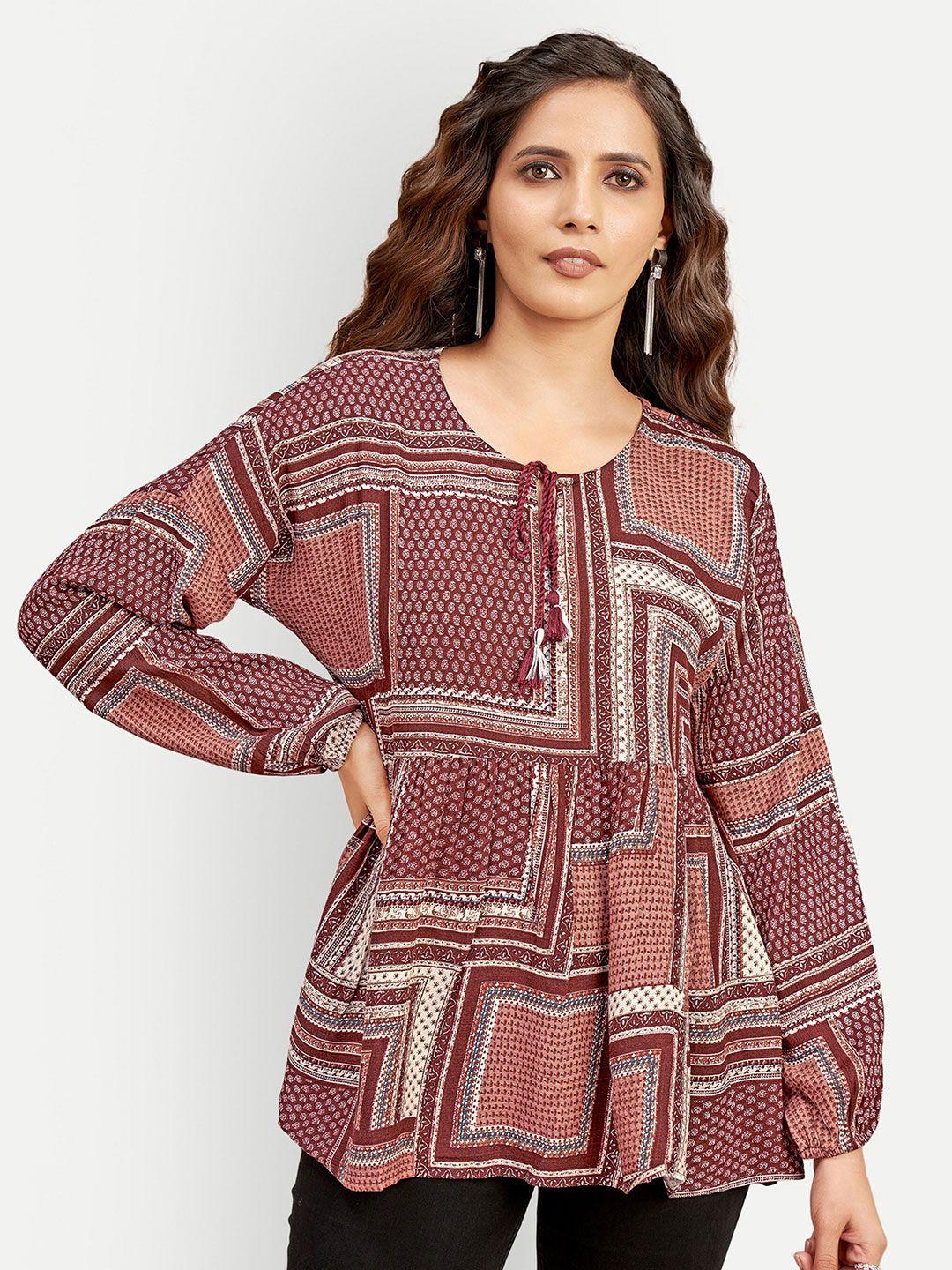 dresoul geometric printed top