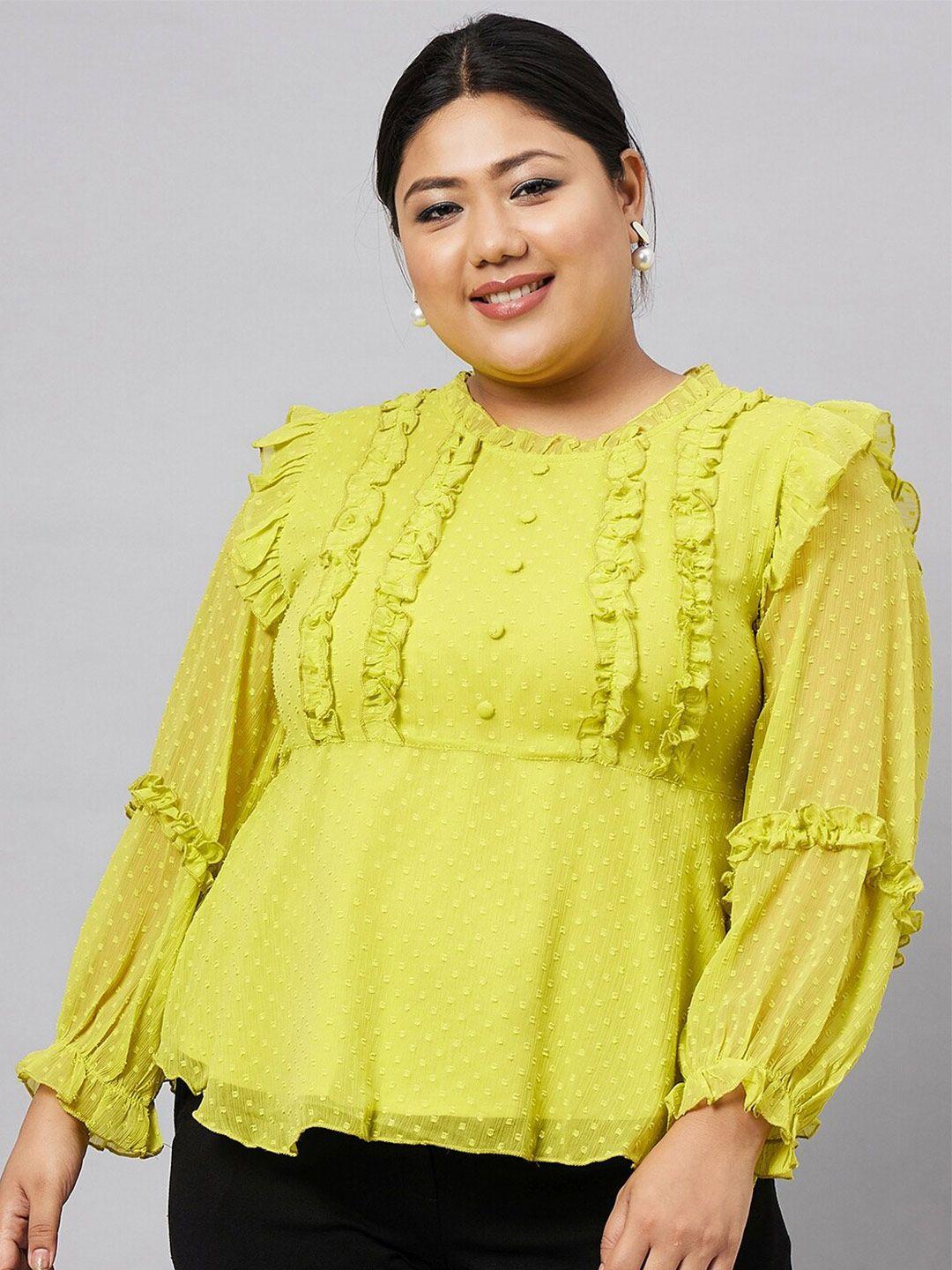 antheaa curve plus size self design a-line top