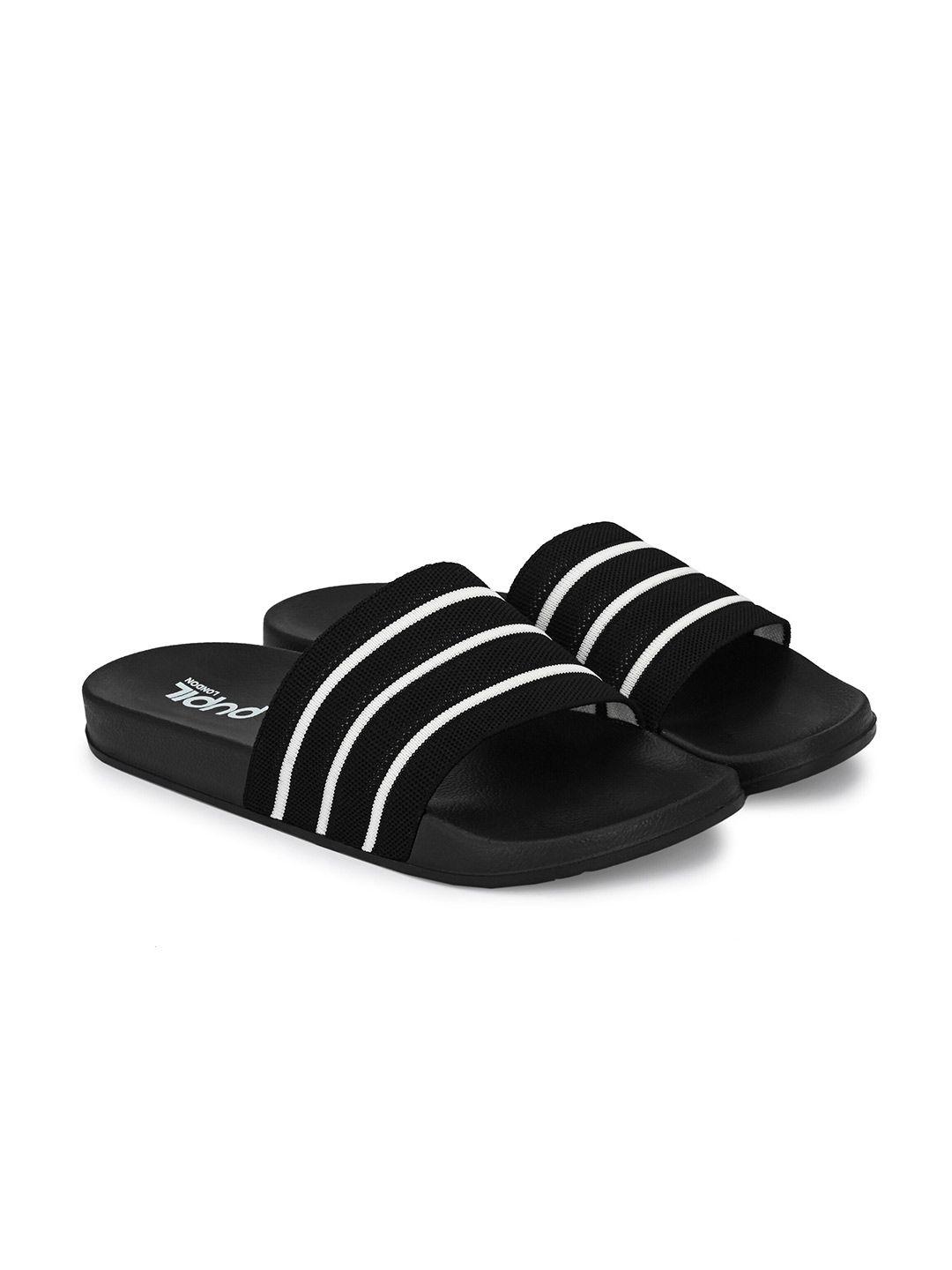 pupil london men striped rubber sliders