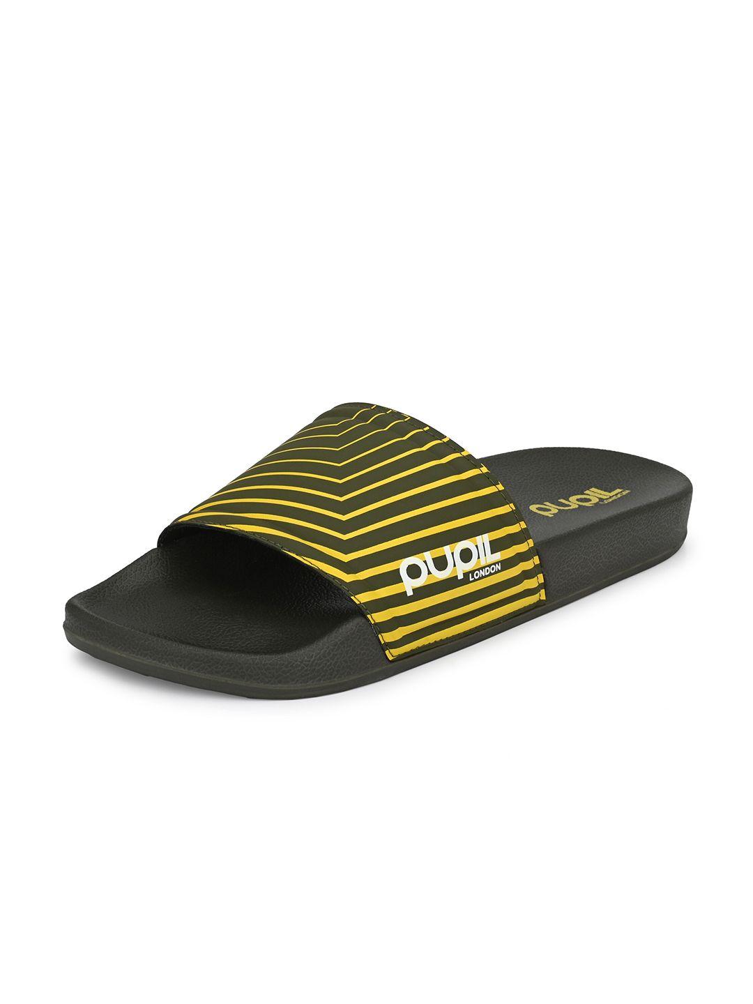 pupil london men striped rubber sliders