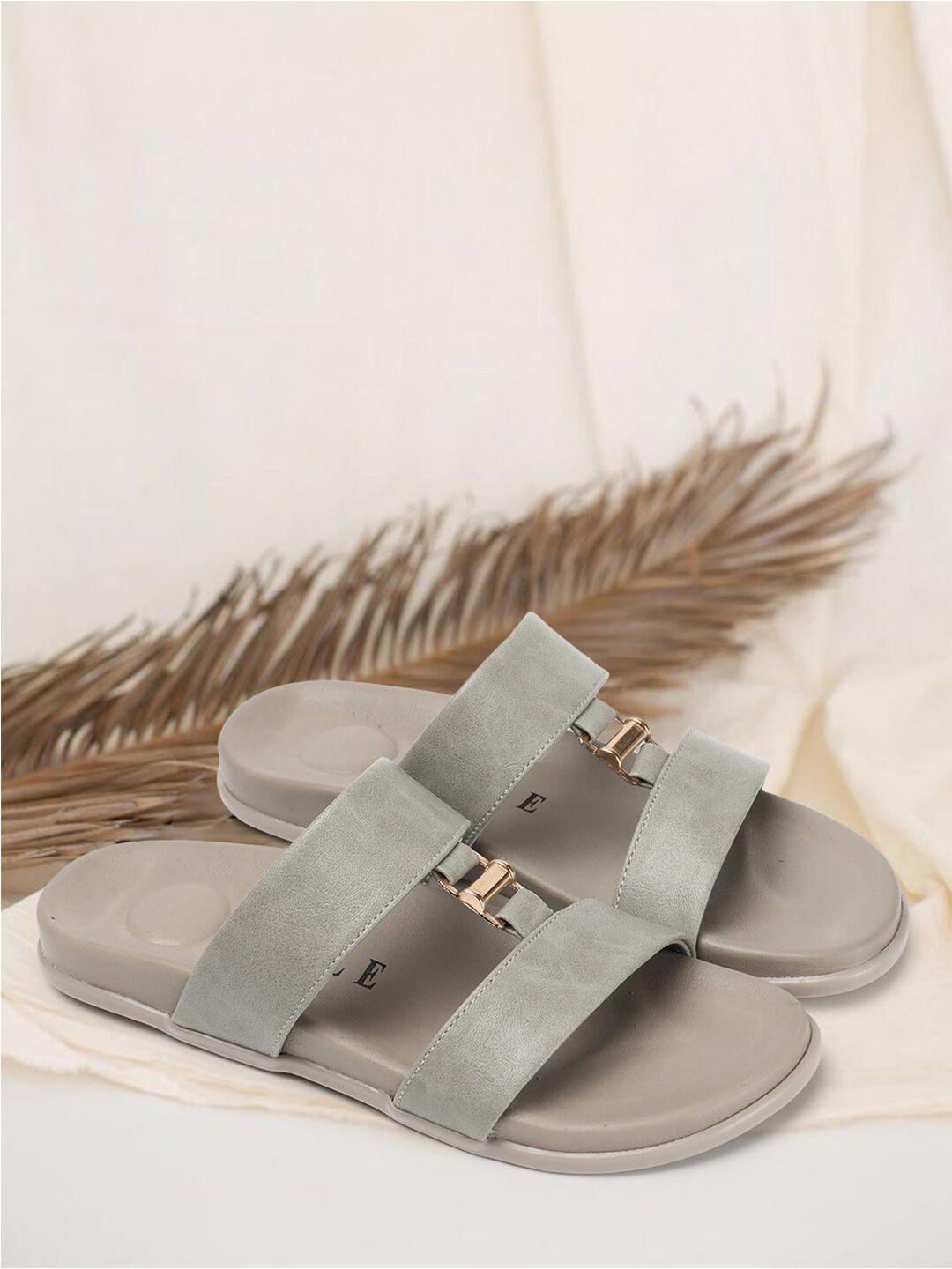 elle buckled open toe flats