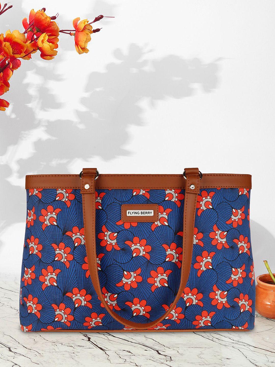 flying berry women blue & red printed laptop bag