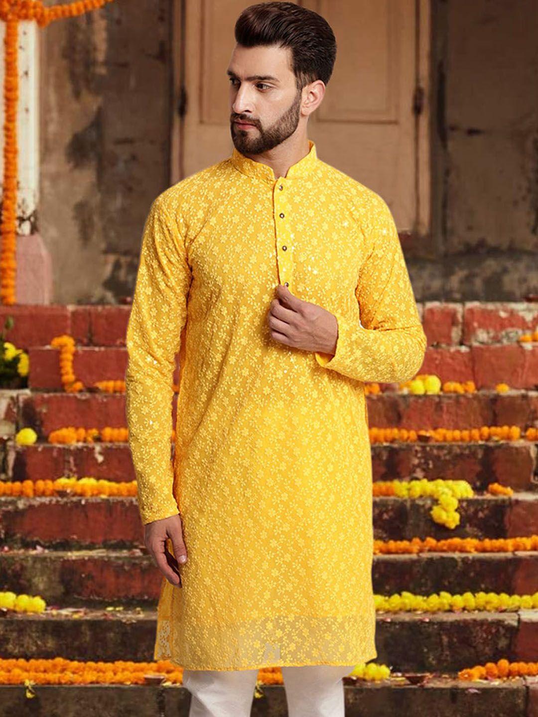 treemoda thread work pure cotton straight kurta