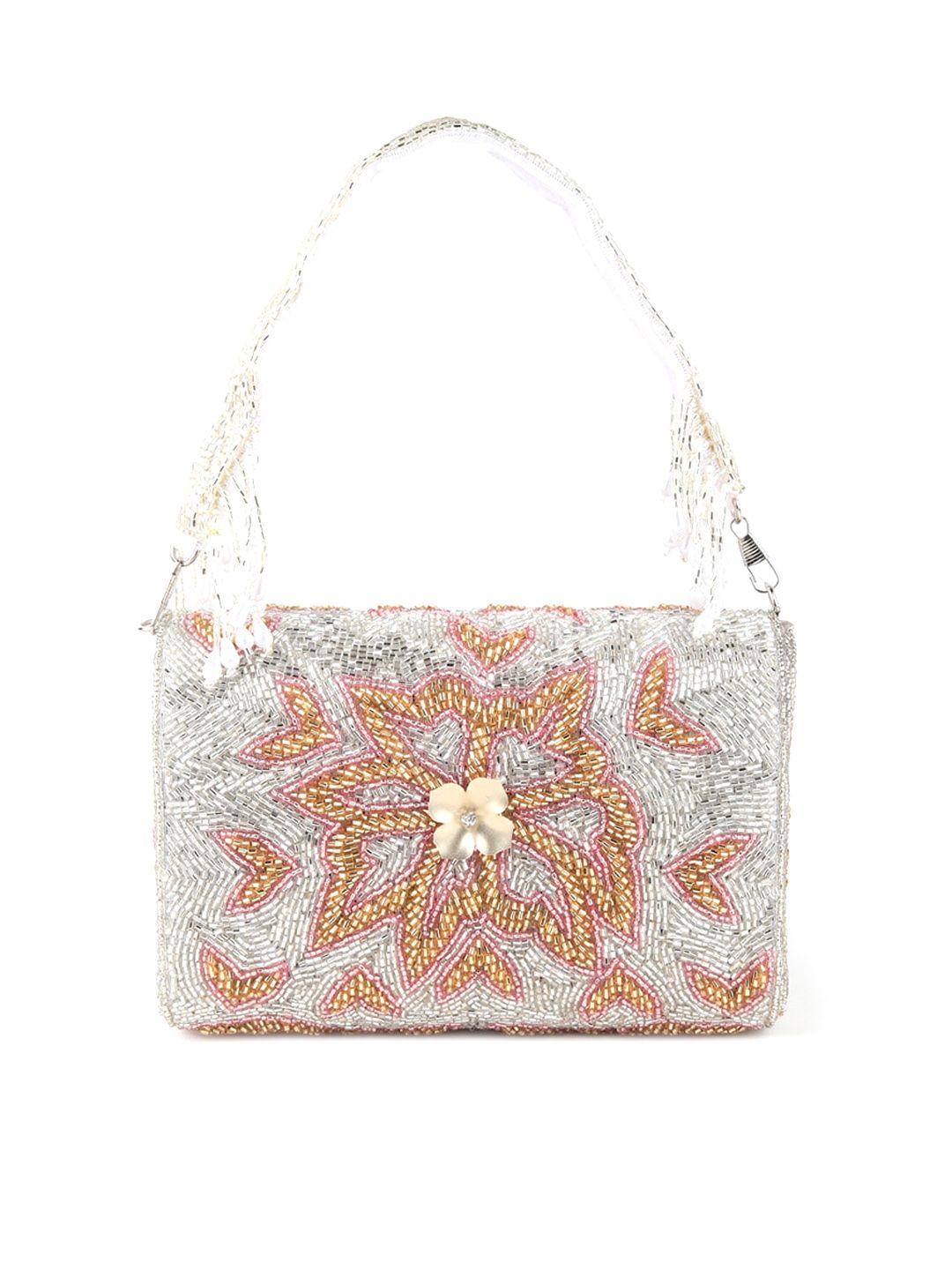 odette silver-toned printed half moon tote bag