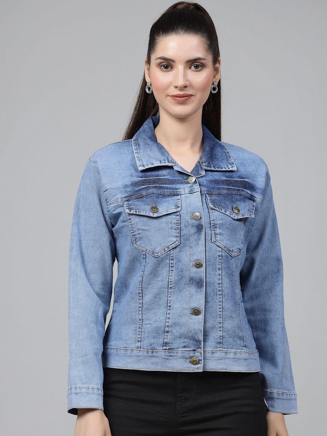 dressberry lightweight washed crop denim jacket