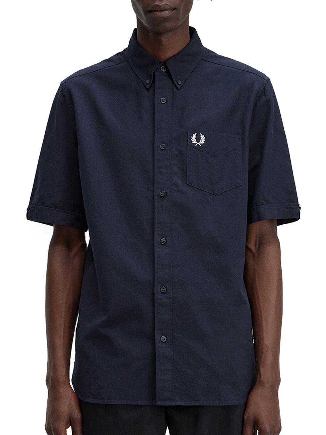 fred perry regular fit shirt collar opaque cotton casual shirt