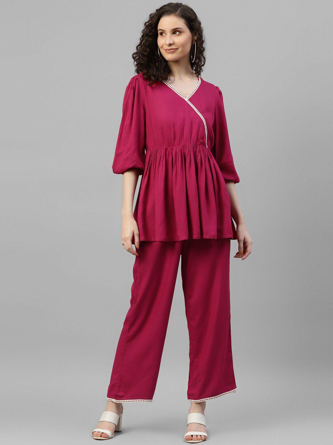 deebaco v-neck tunic with trouser