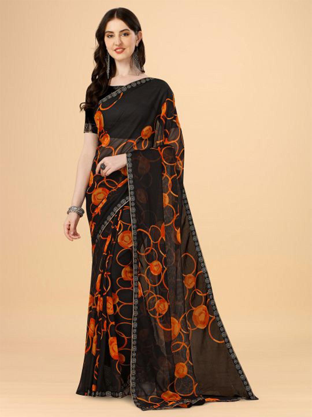 dori geometric printed poly chiffon saree