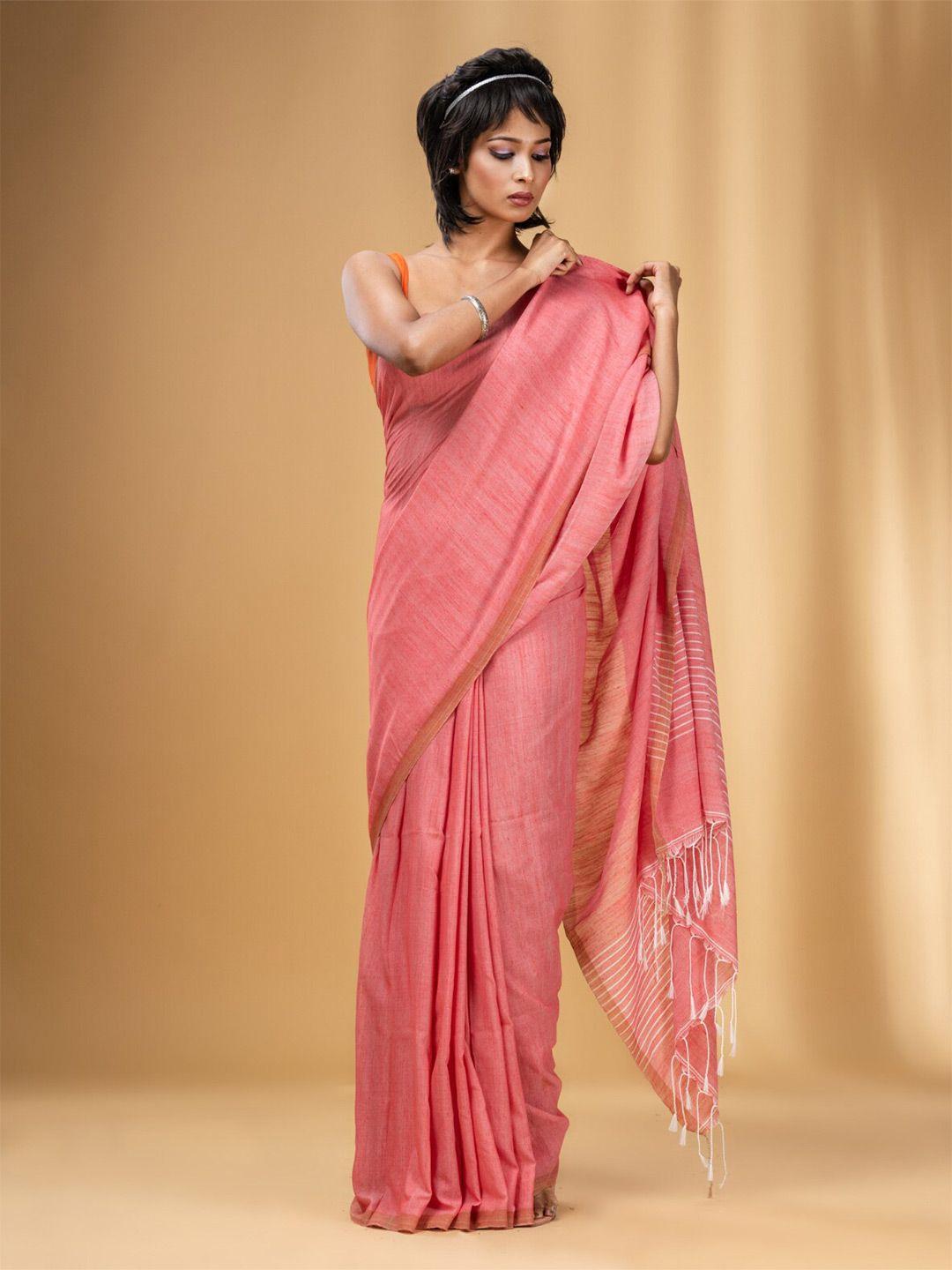 charukriti pure cotton saree with blouse piece