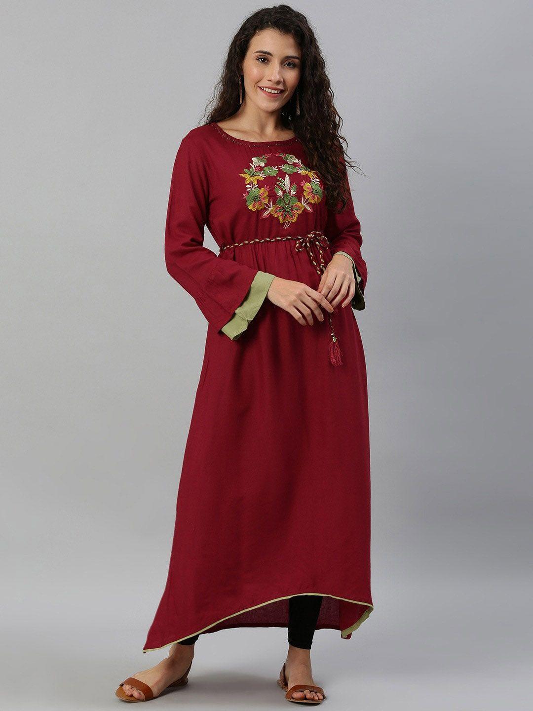 kalini ethnic motifs embroidered a-line kurta