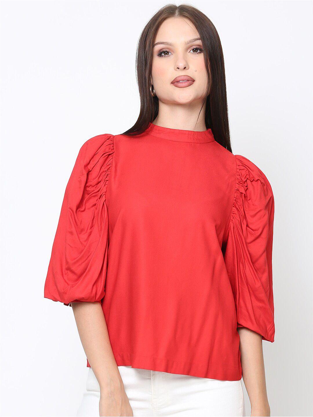 driro high neck puff sleeves top