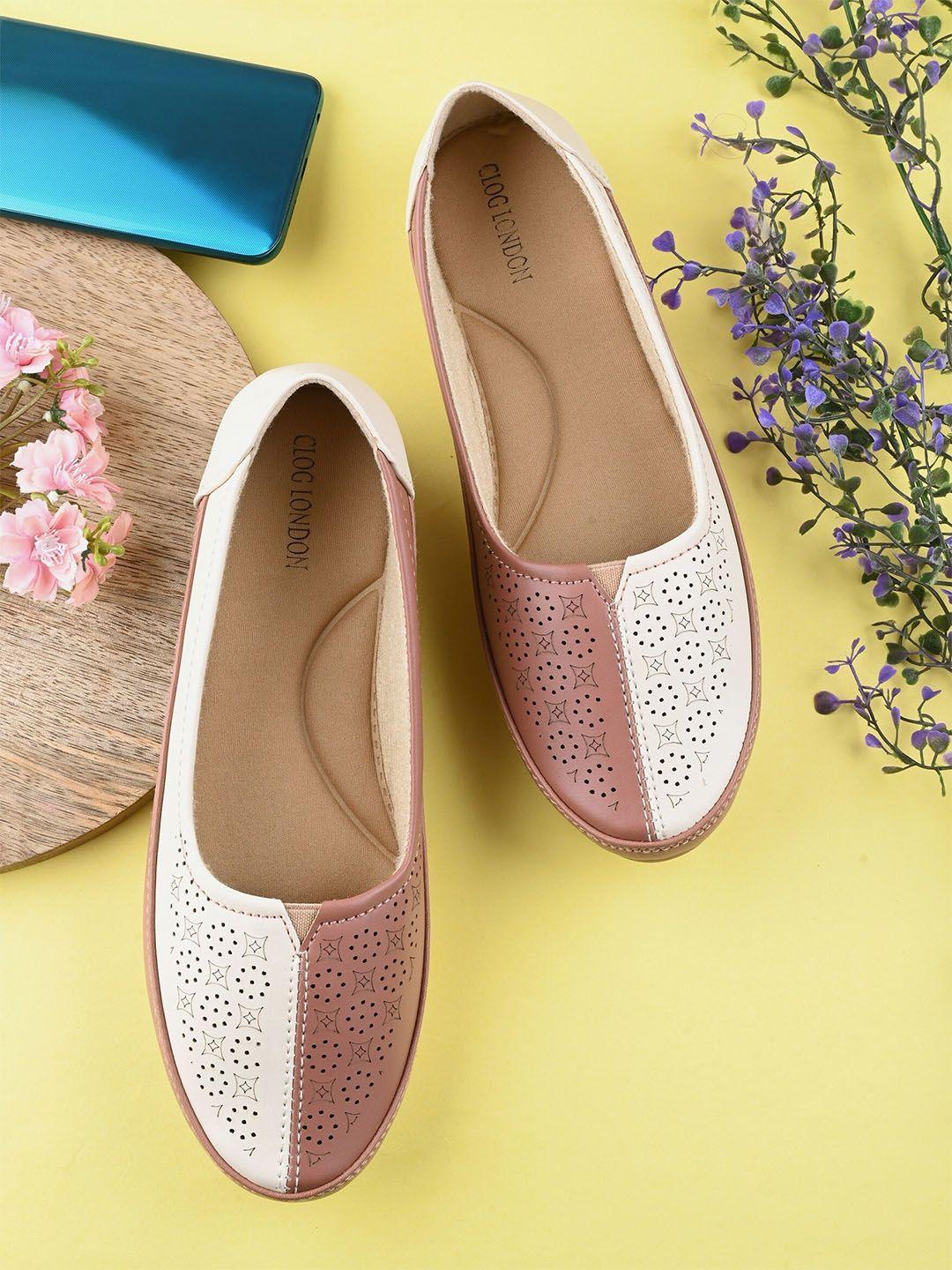 clog london colourblocked perforated ballerinas