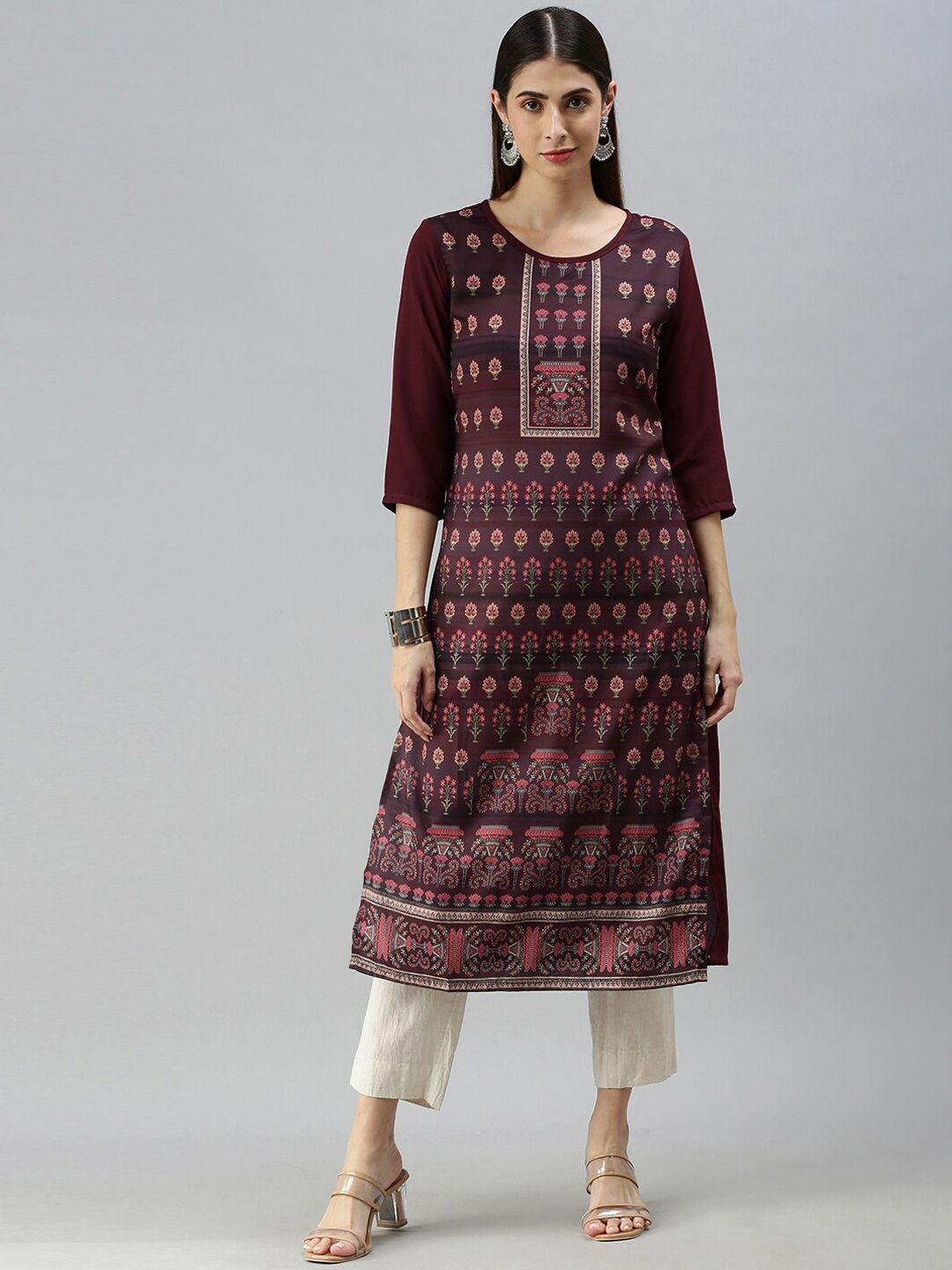 kalini floral printed straight kurta