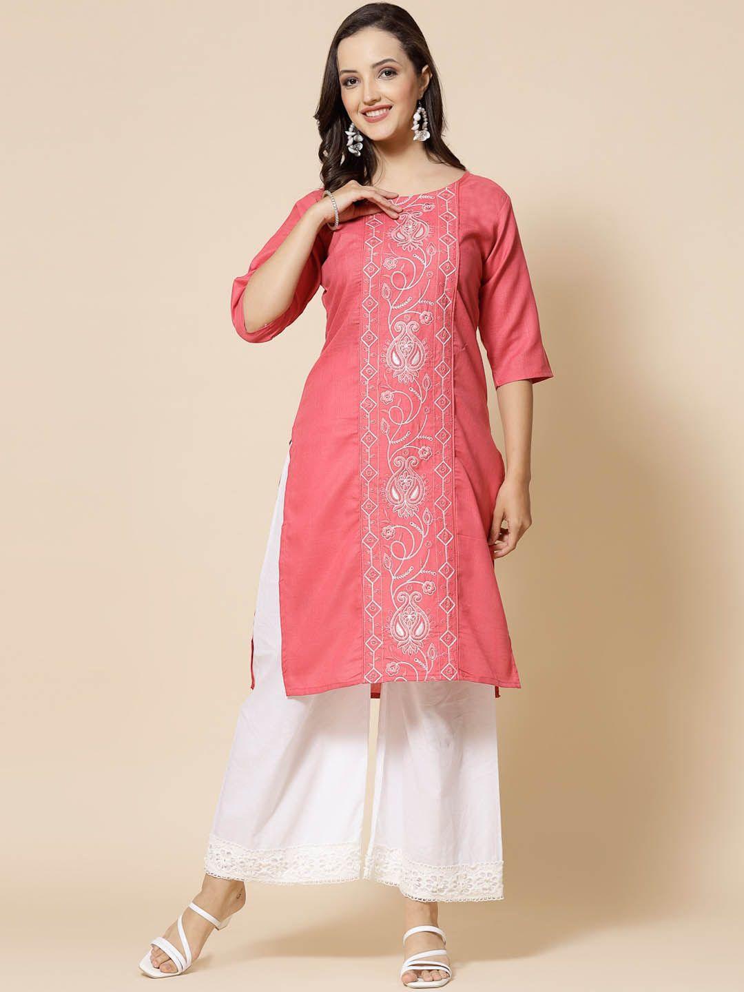 kalini women peach-coloured kurta