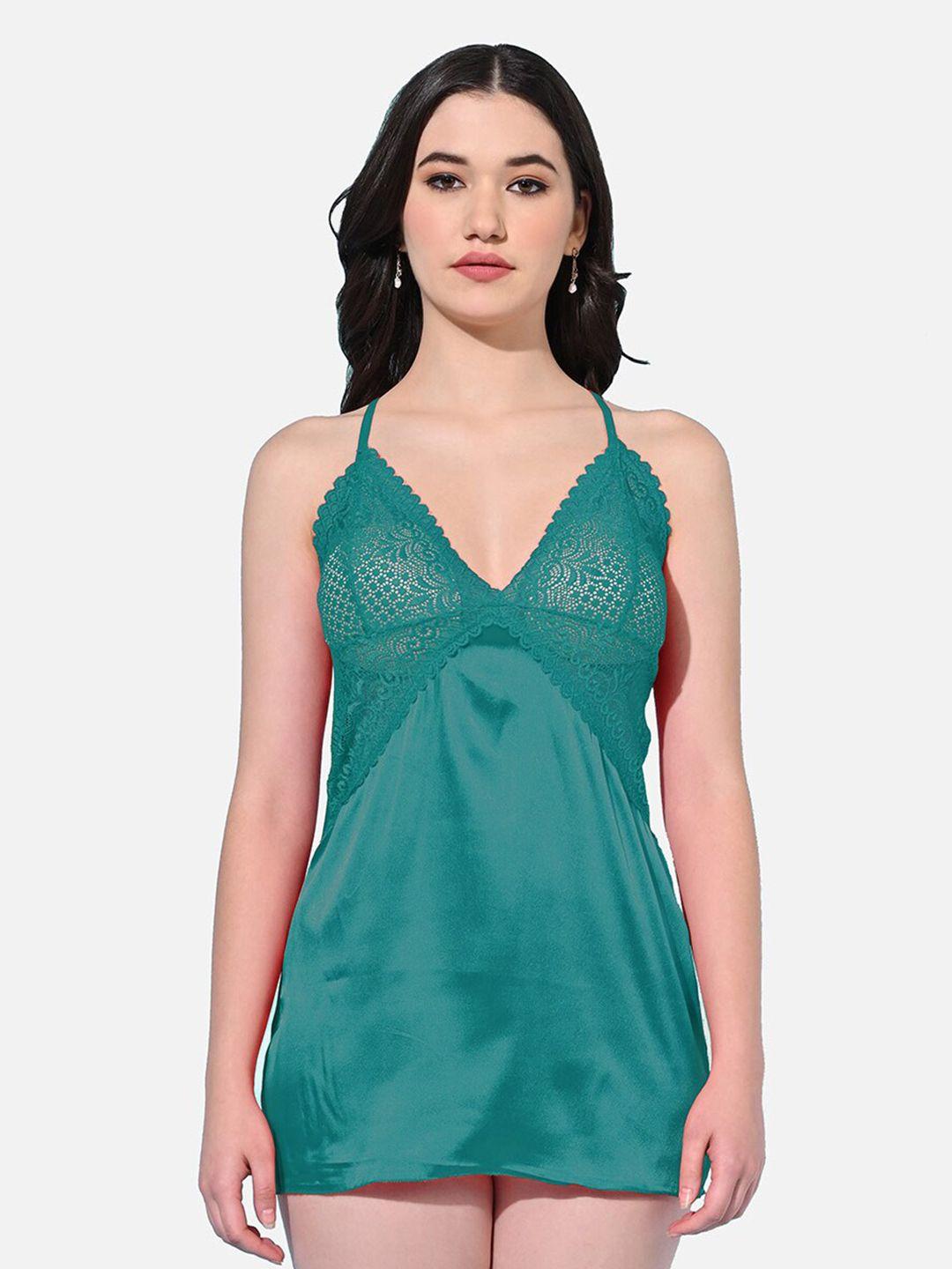 styfun green satin baby doll