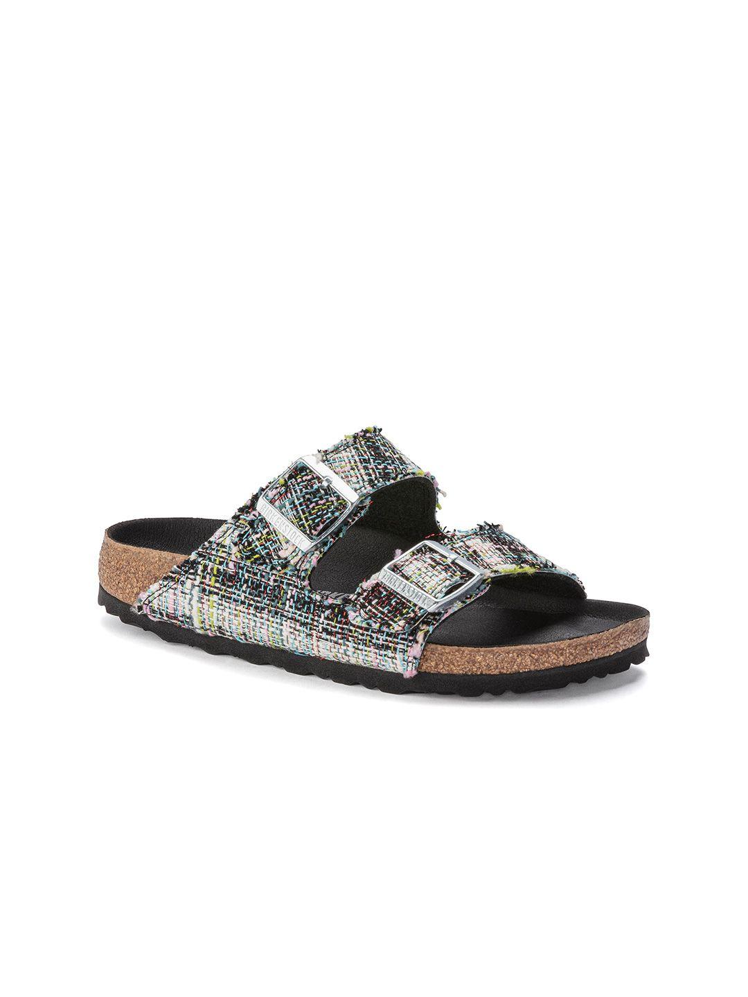 birkenstock arizona rivet logo narrow width two-strap open toe flats