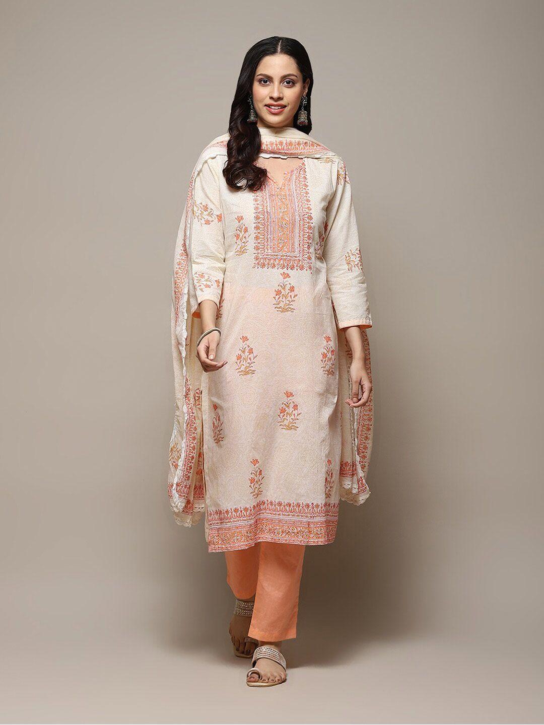 biba floral printed unstitched dress material