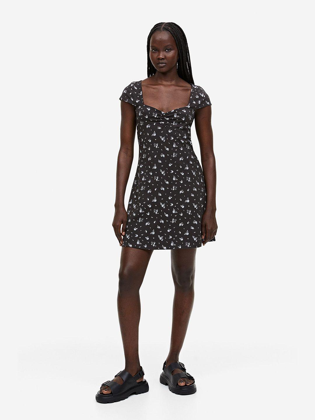 h&m cap-sleeved jersey dress