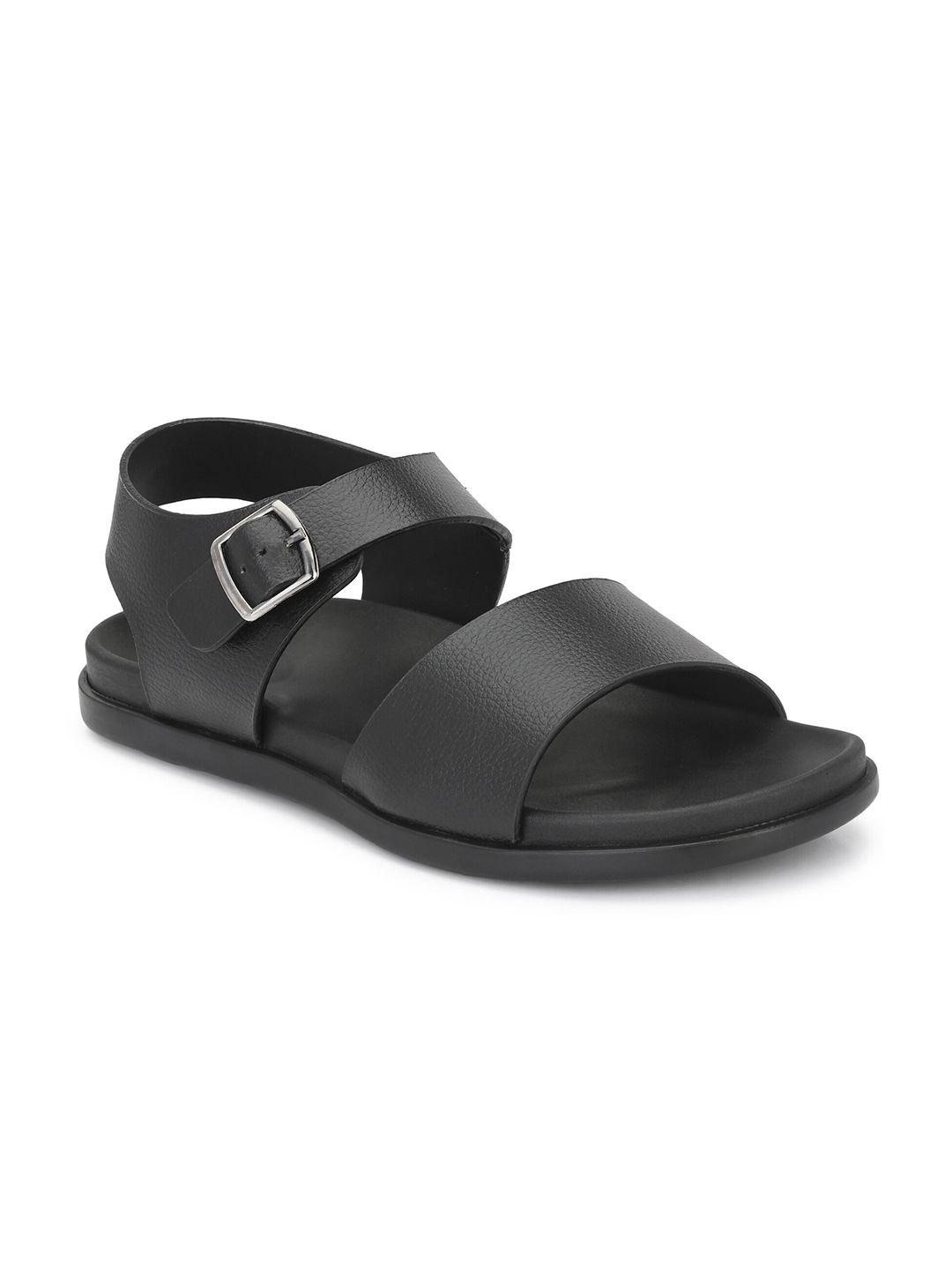 azzaro black men open toe comfort sandals with buckles