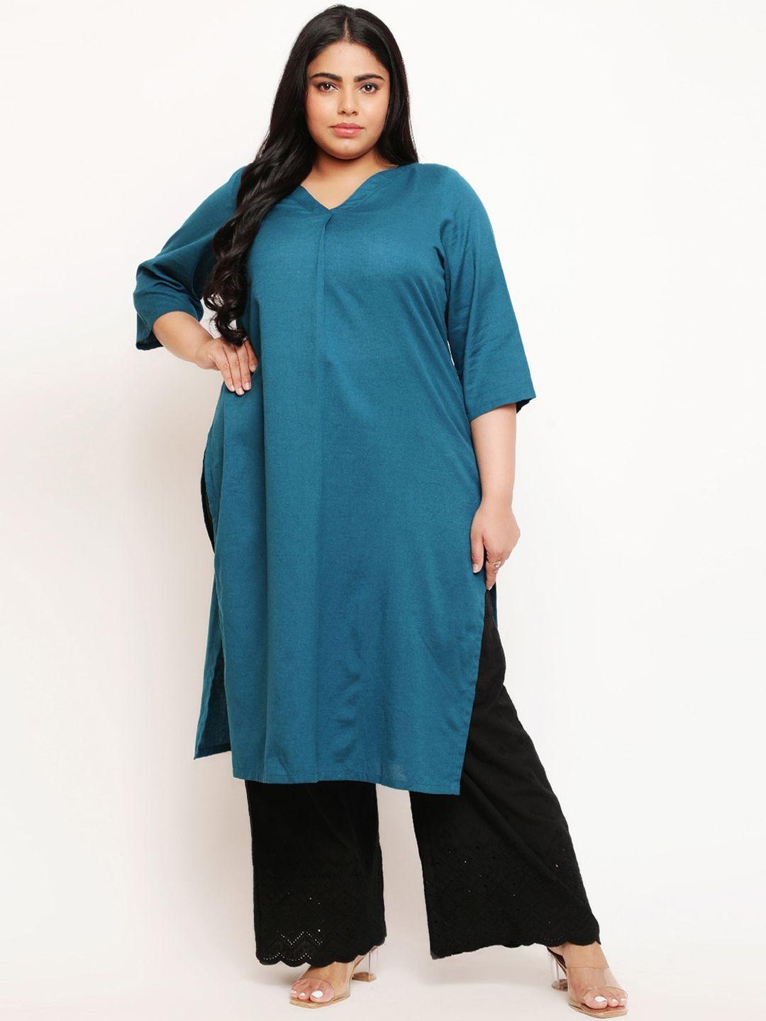 amydus women teal thread work kurta