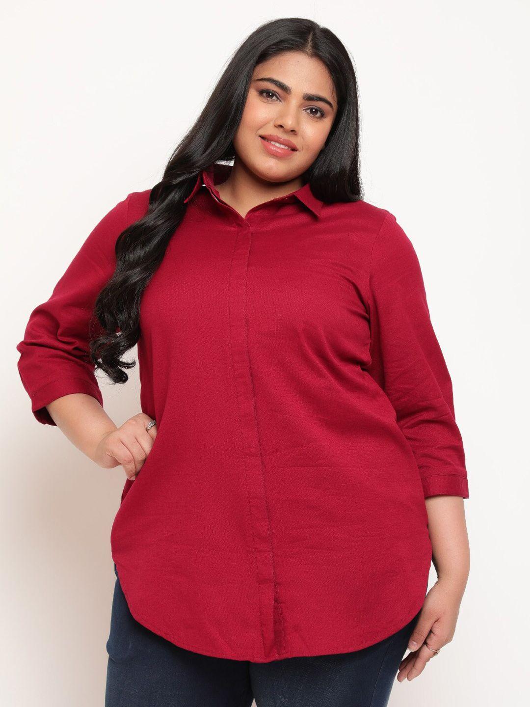 amydus plus size regular fit opaque casual shirt