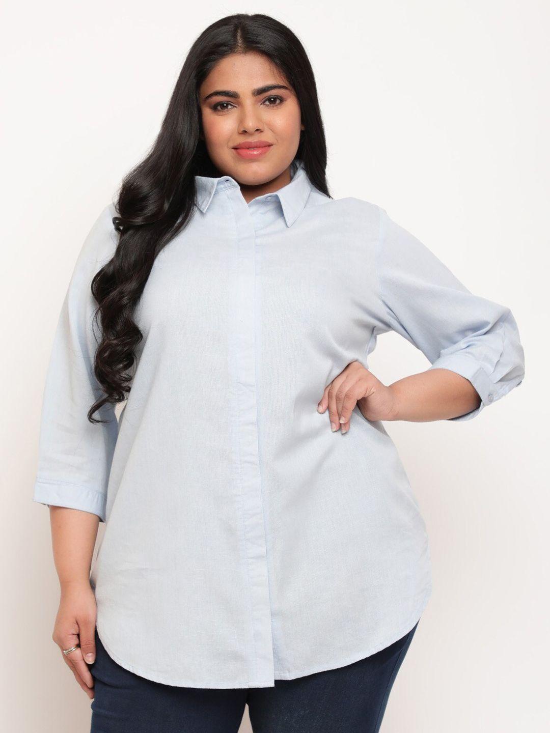 amydus plus size regular fit opaque casual shirt