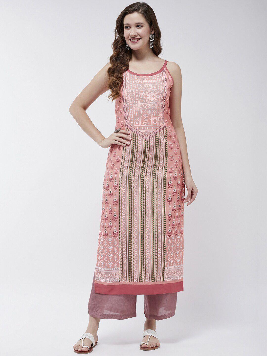 pannkh sleeveless geometric striped kurta