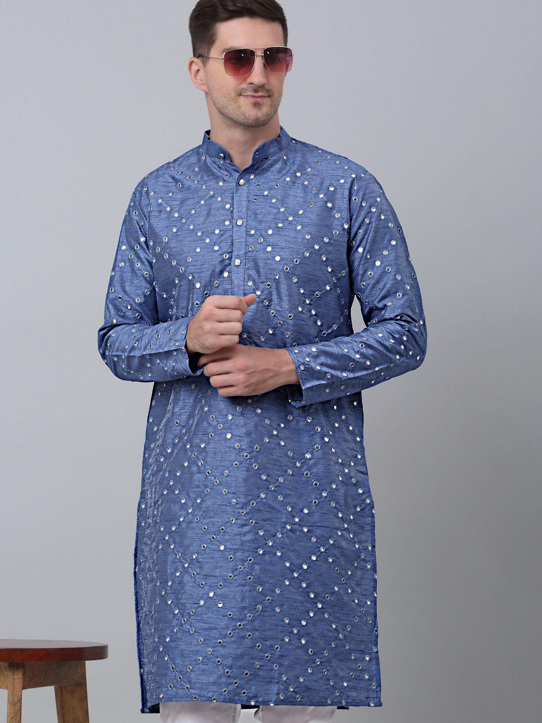 jompers geometric embroidered mirror work kurta