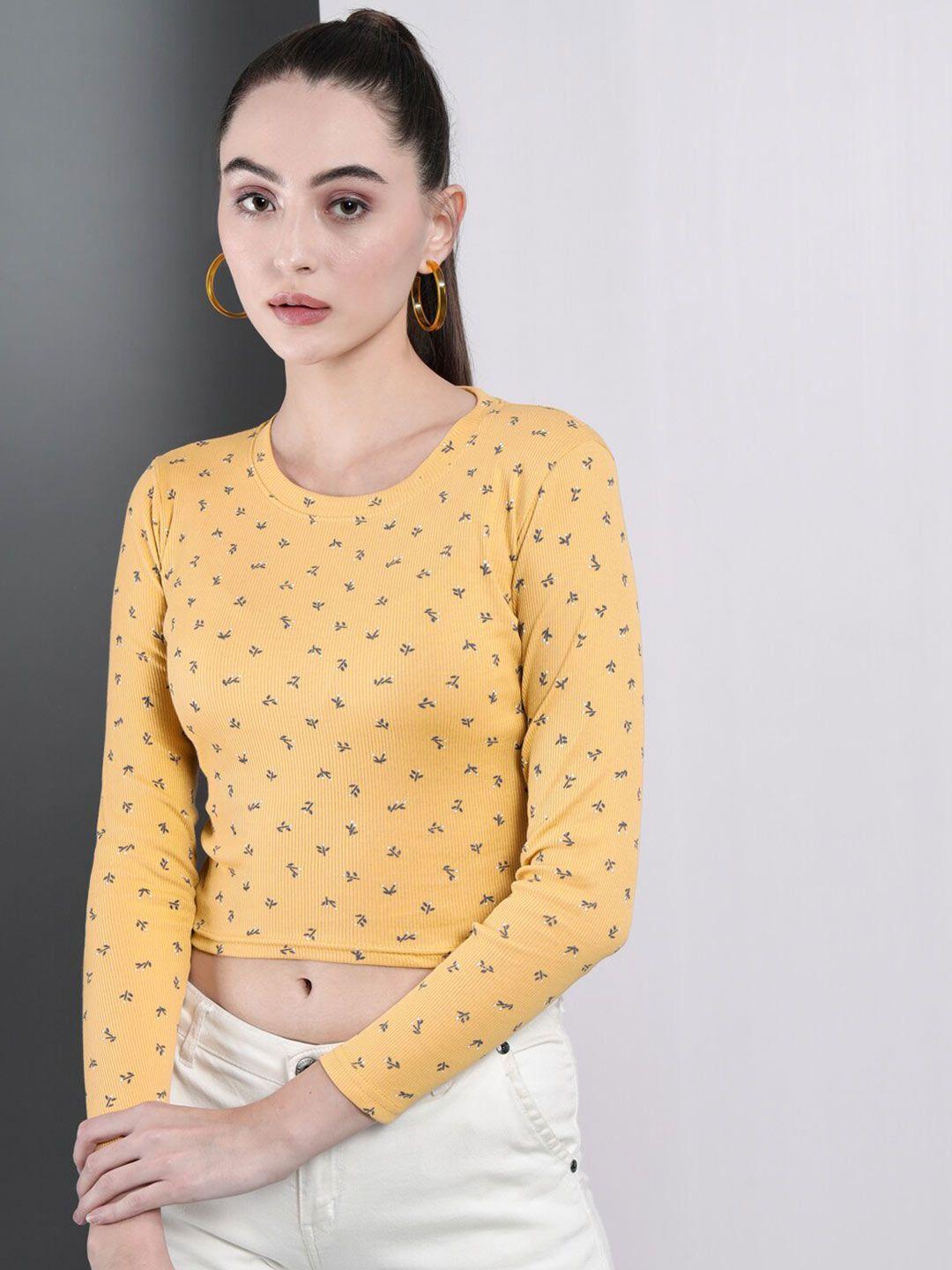 baesd floral printed cotton crop top