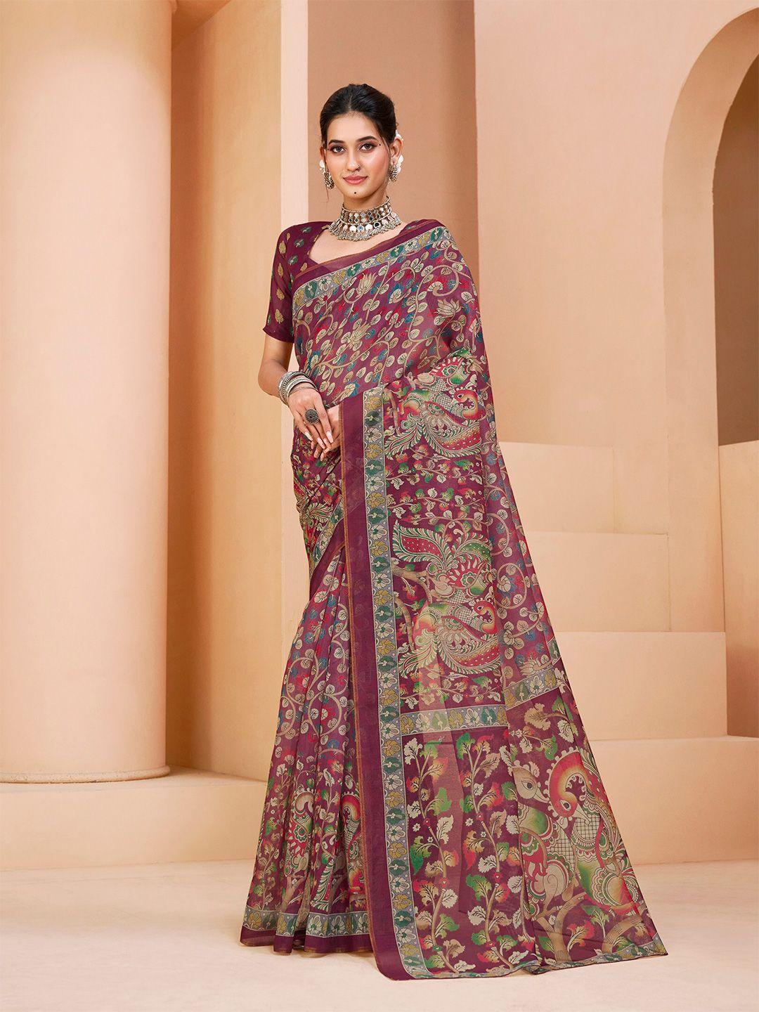 dori ethnic motifs printed chanderi saree