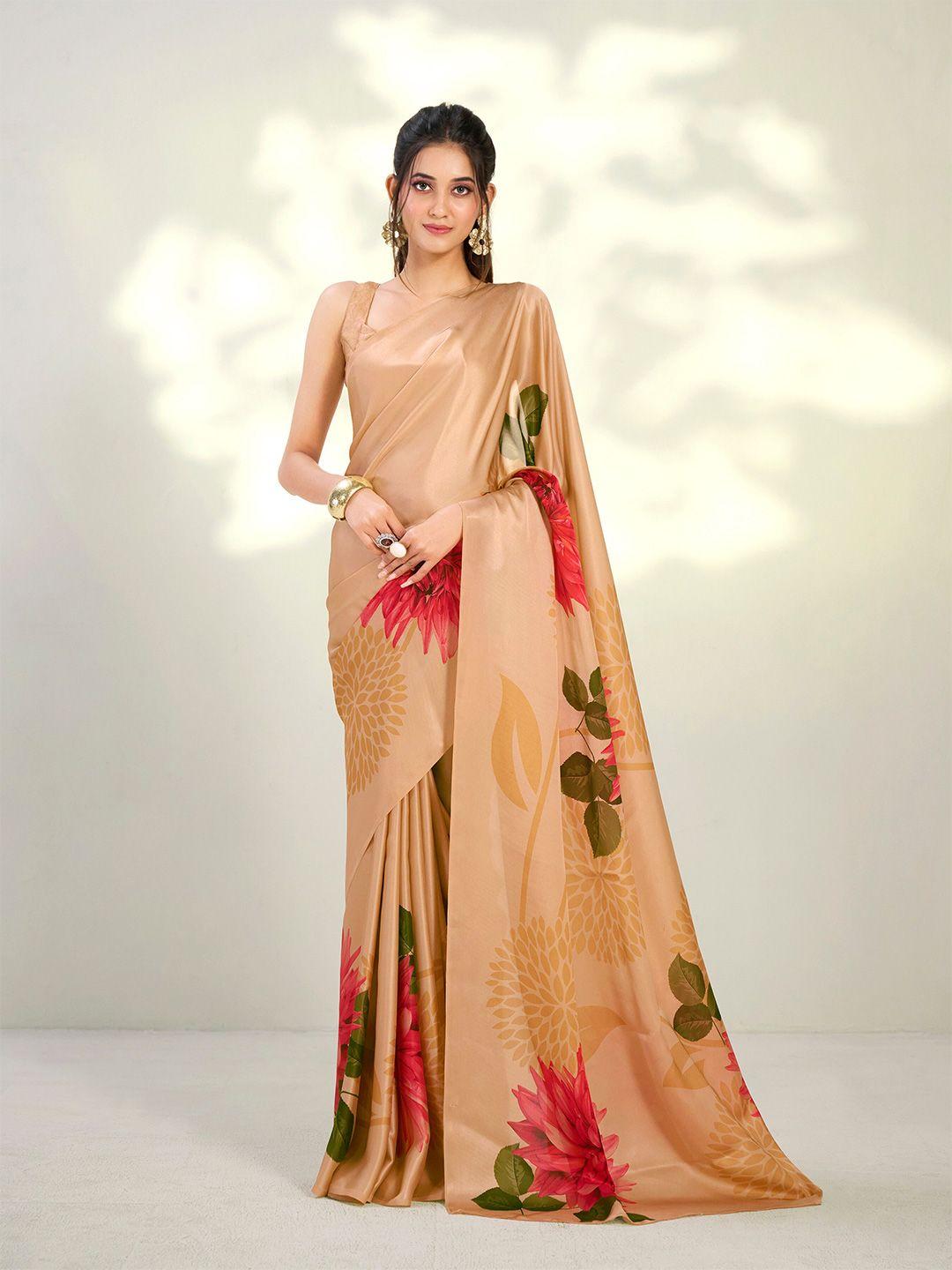 dori floral printed pure crepe saree