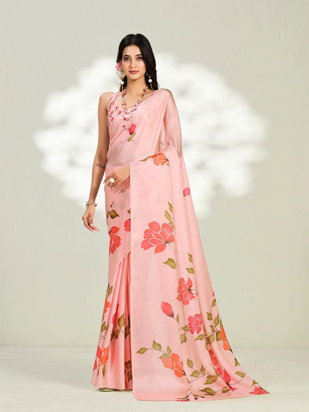 dori floral printed pure crepe saree