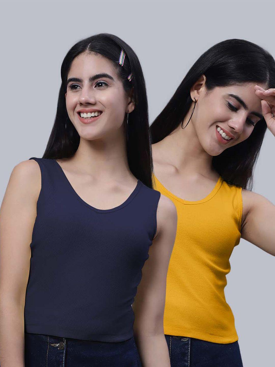 fbar pack of 2 v-neck cotton crop top