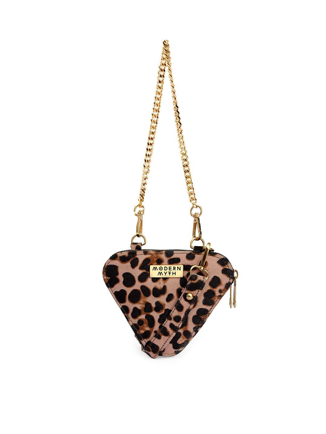 modern myth animal printed structured sling bag