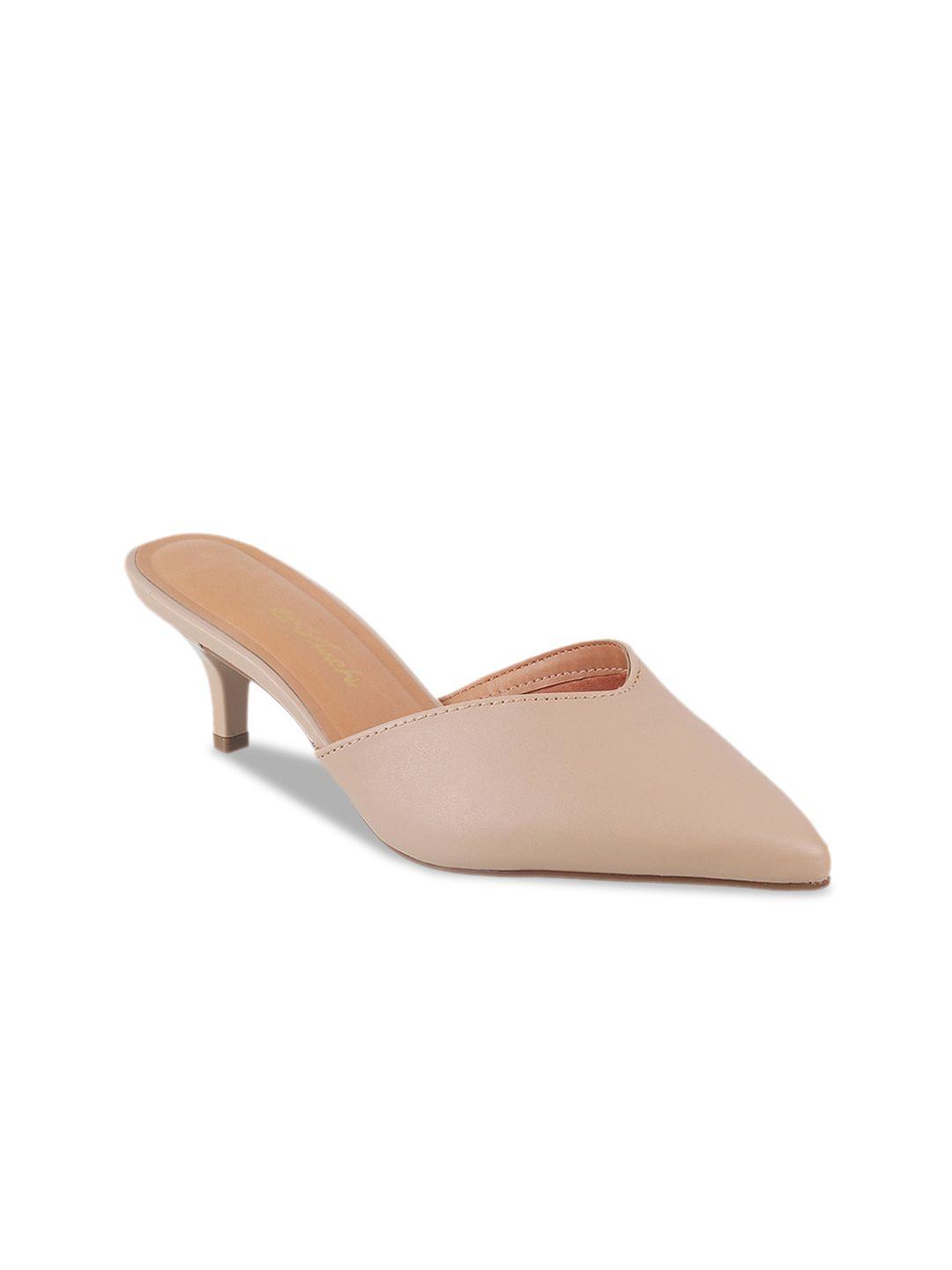 davinchi beige colourblocked kitten mules with bows