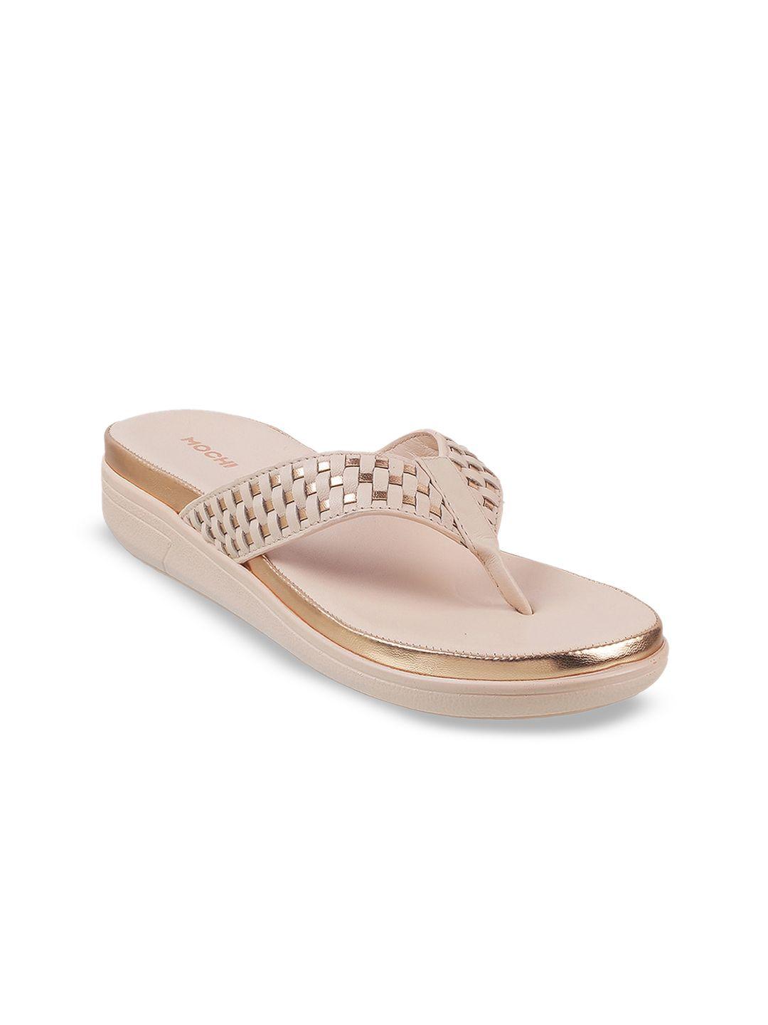 mochi peach-coloured wedge sandals