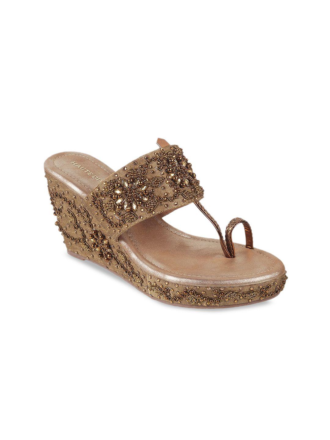 mochi gold-toned wedge sandals