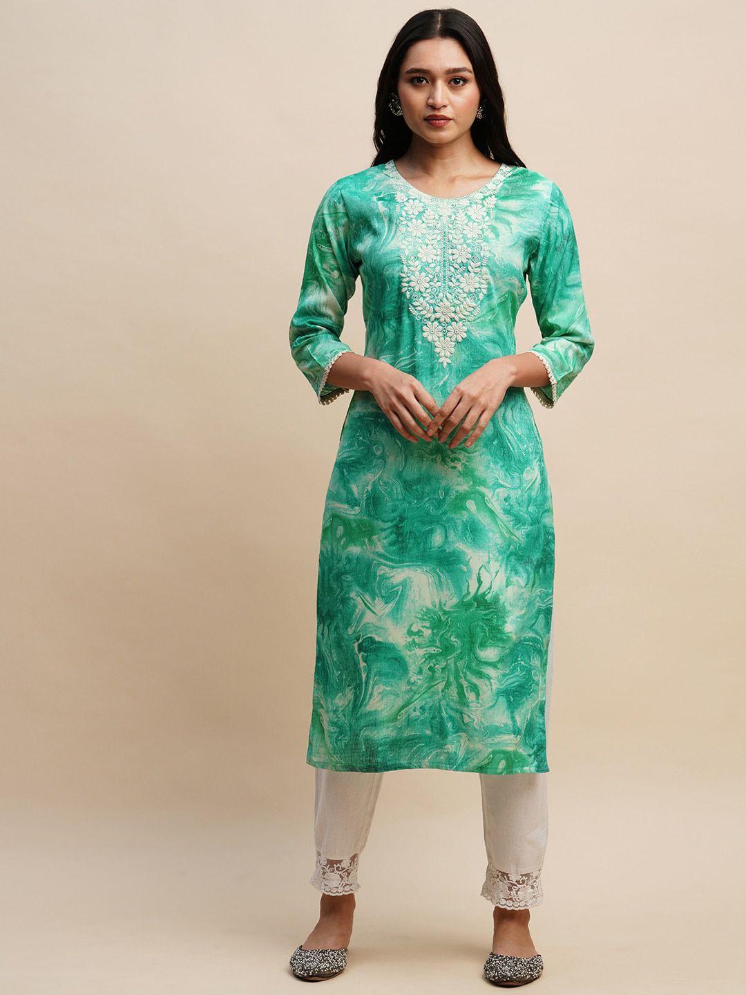 sangria tie-dye printed straight kurta