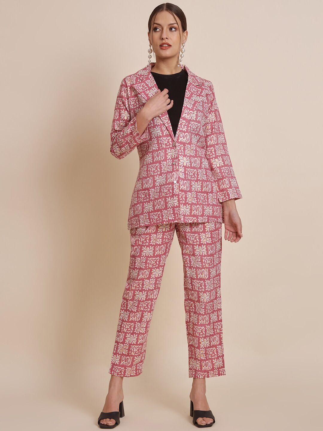 vastralay printed blazer with pants