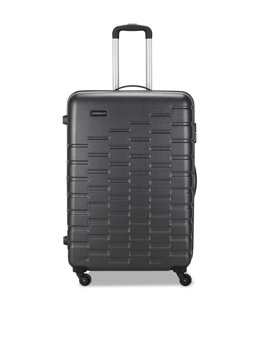 aristocrat textured water resistant hard-sided large trolley suitcase bag