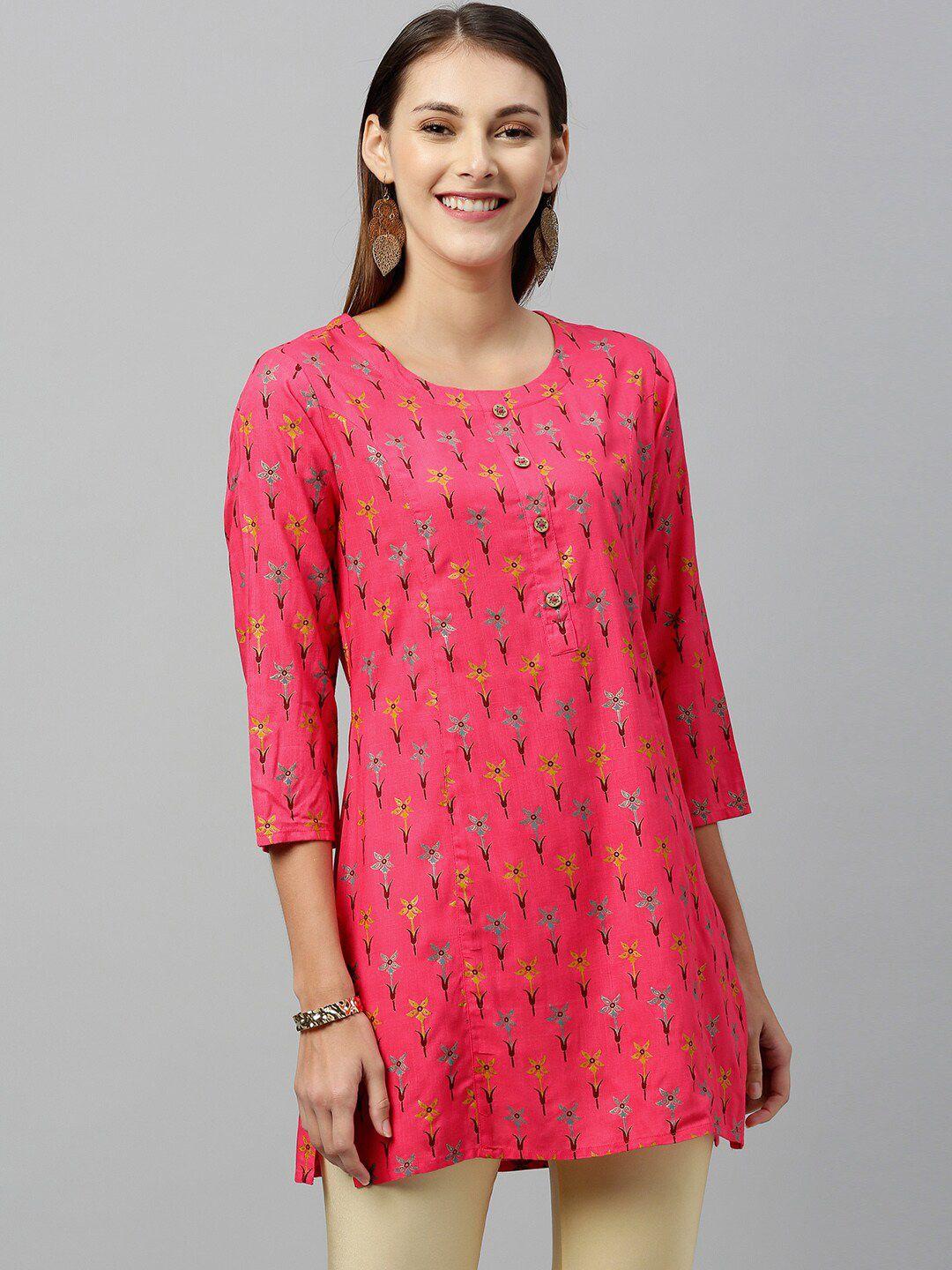 kalini floral printed round neck kurti