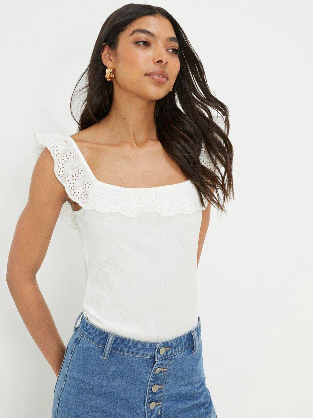 dorothy perkins ruffles square neck top