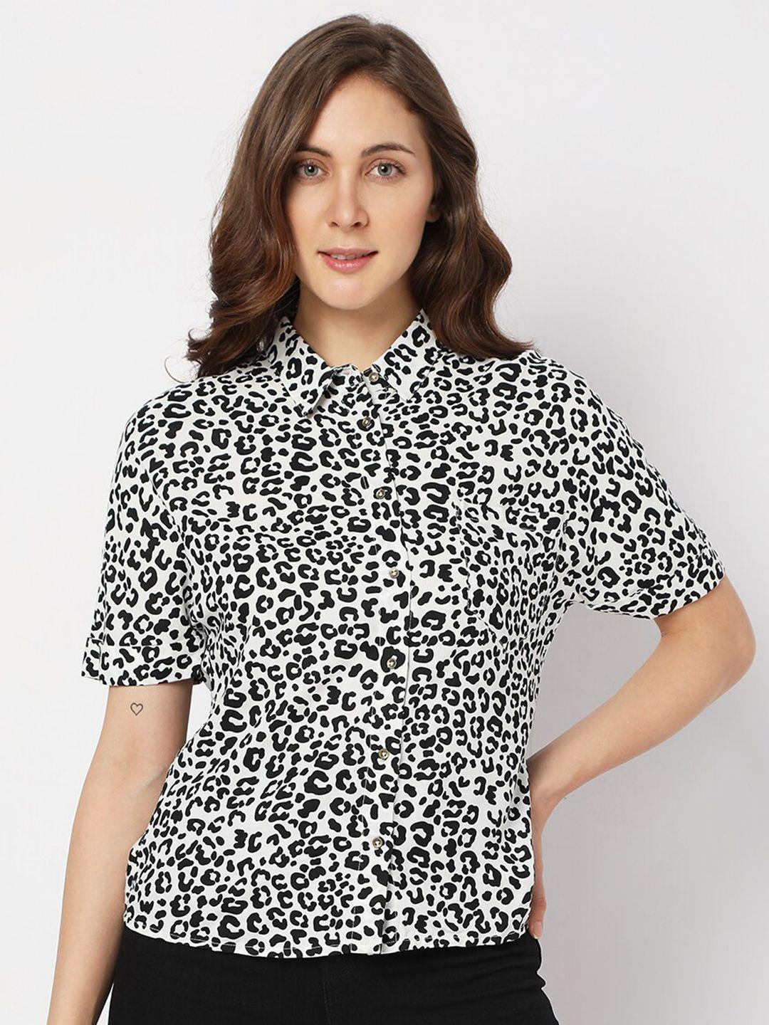 vero moda animal printed casual shirt