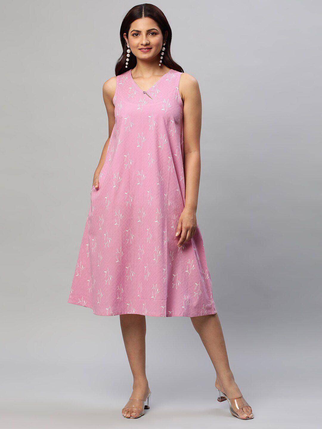 kami kubi floral printed a-line midi dress