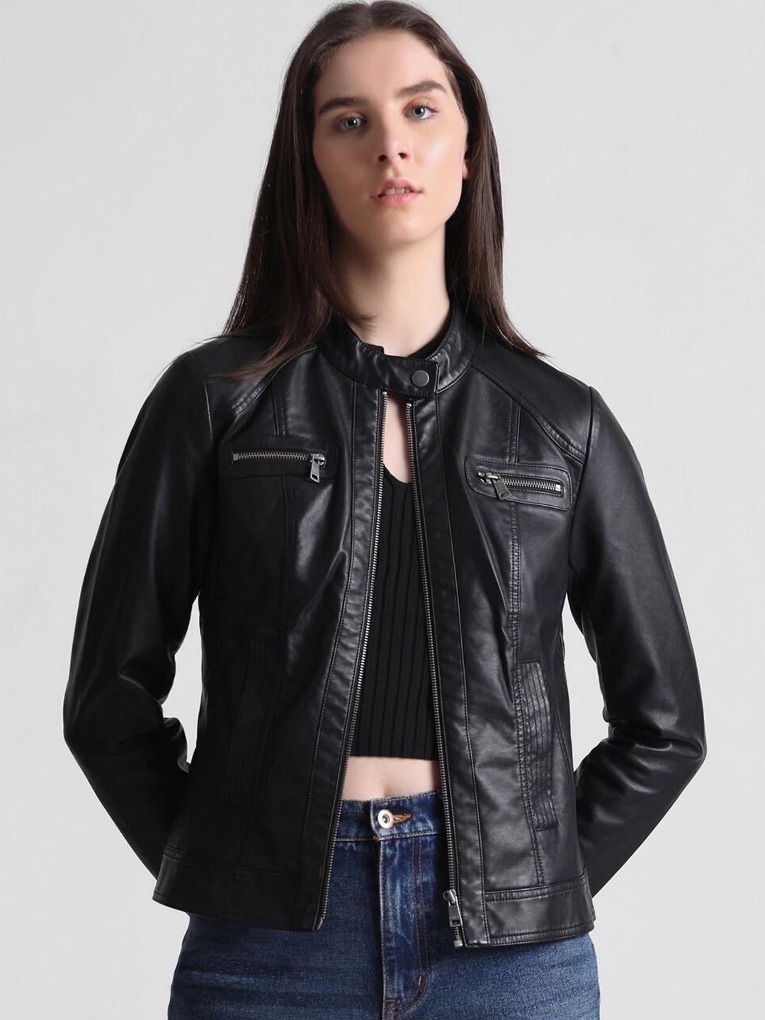 only zip detail outdoor biker jacket