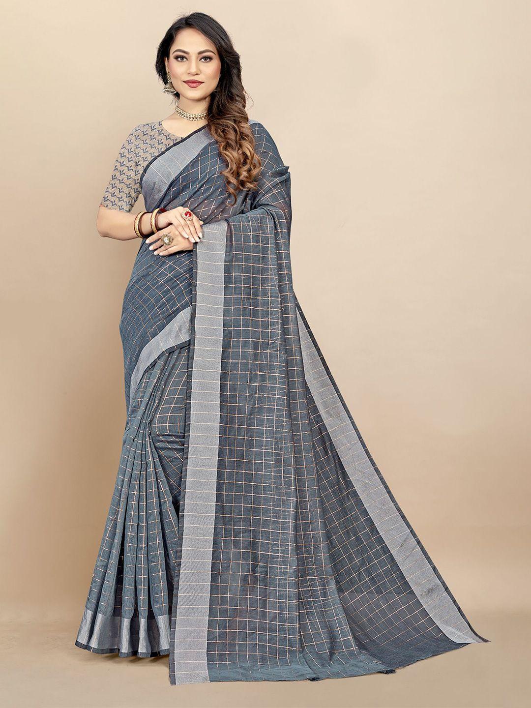 dori checked zari pure cotton saree