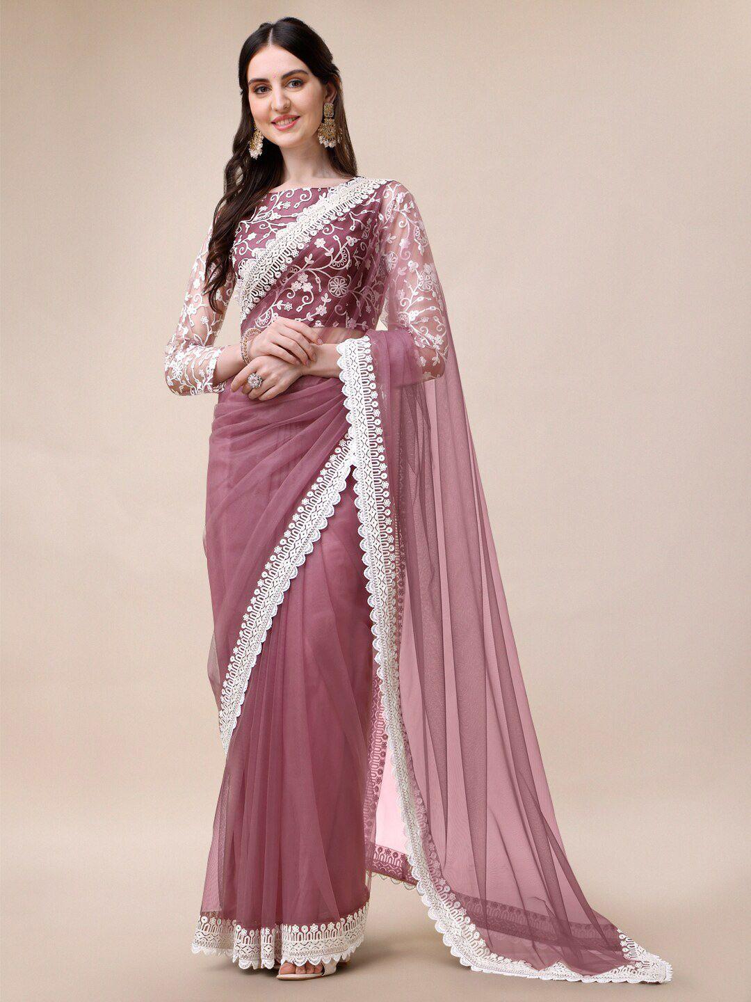 inddus embroidered net saree