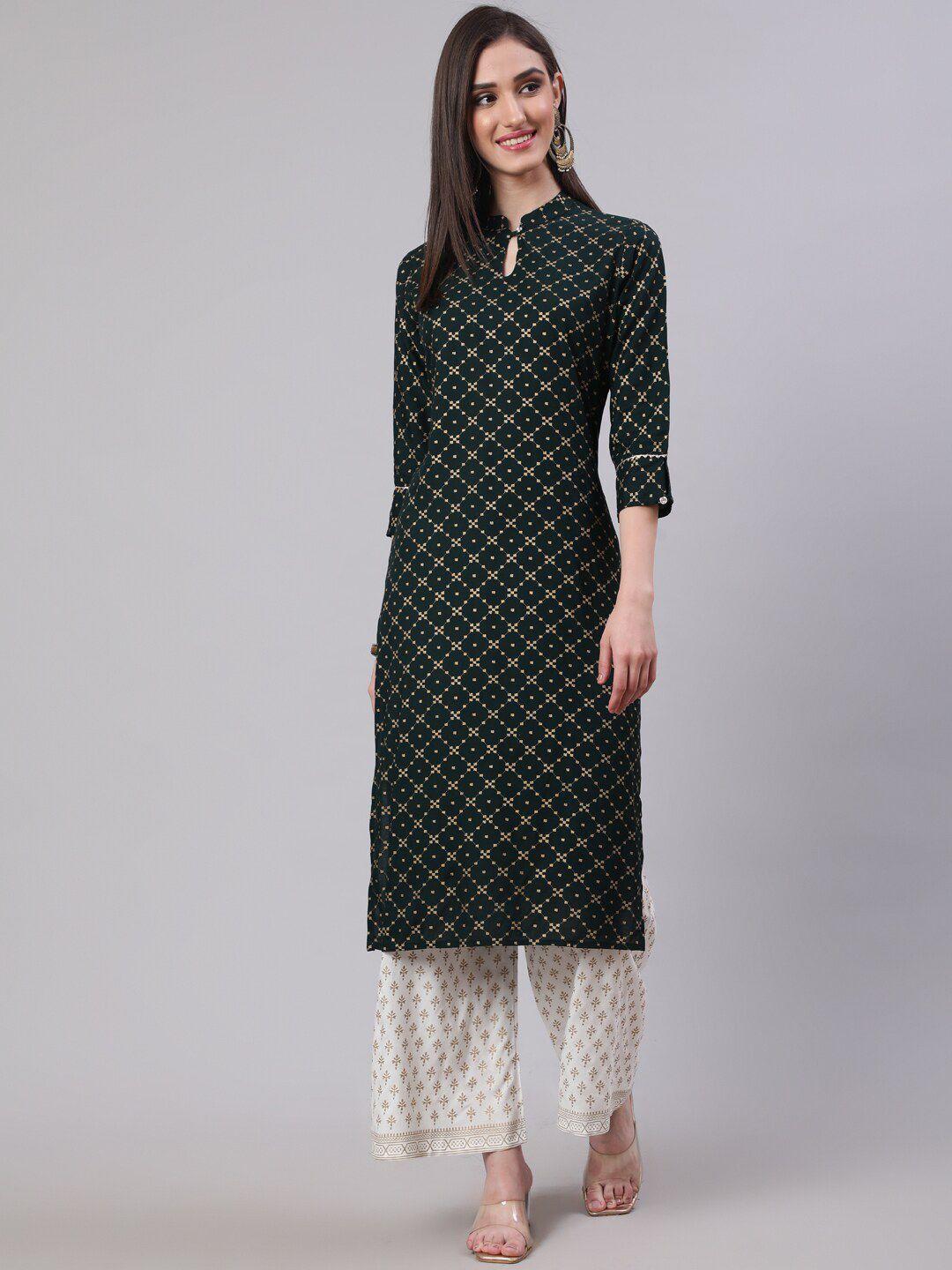 sak jaipur bandhani printed regular kurta with palazzos